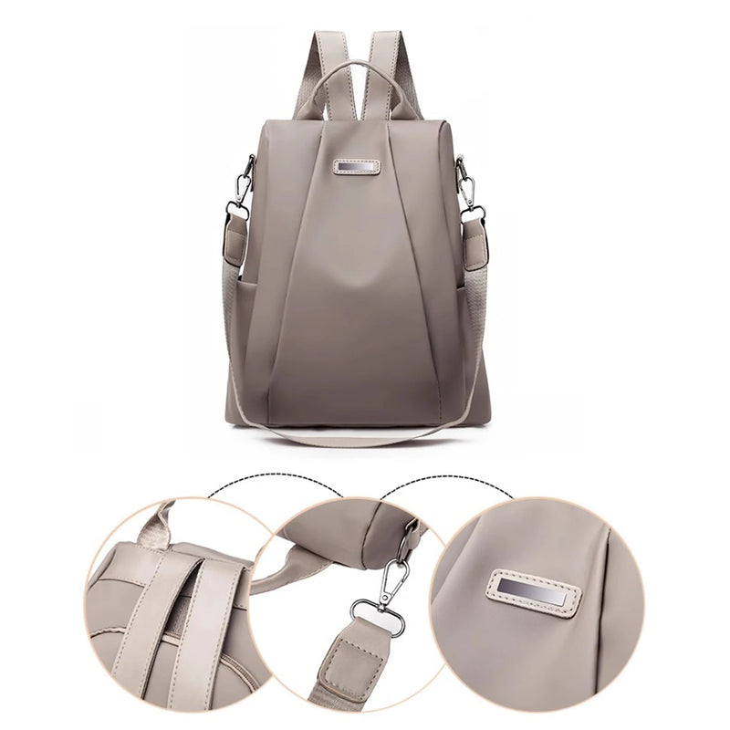 Mochila Feminina Oxford Antifurto – Ideal para Viagens e Uso Diário!